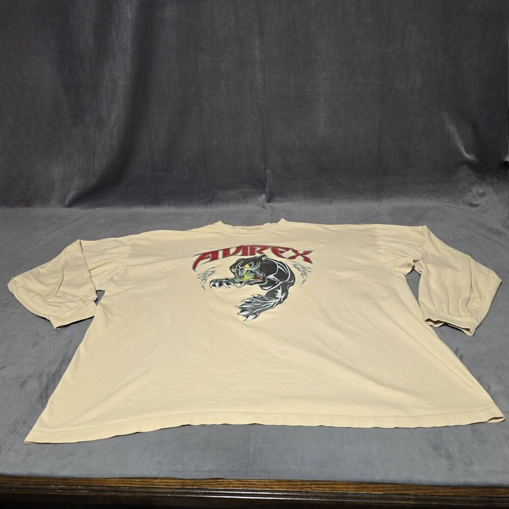 Vintage Y2K Avirex Spell Out Long Sleeve, Mens Panther Tribal, See Description